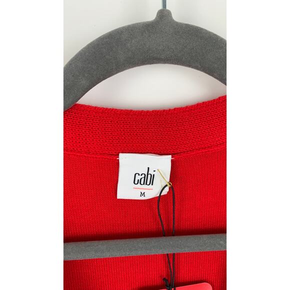 CAbi Picnic Cardigan Sweater Womens Medium Cranberry Crush Striped New Red Pink - Picture 3 of 9